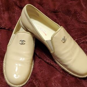 Beige Patent Leather loafers